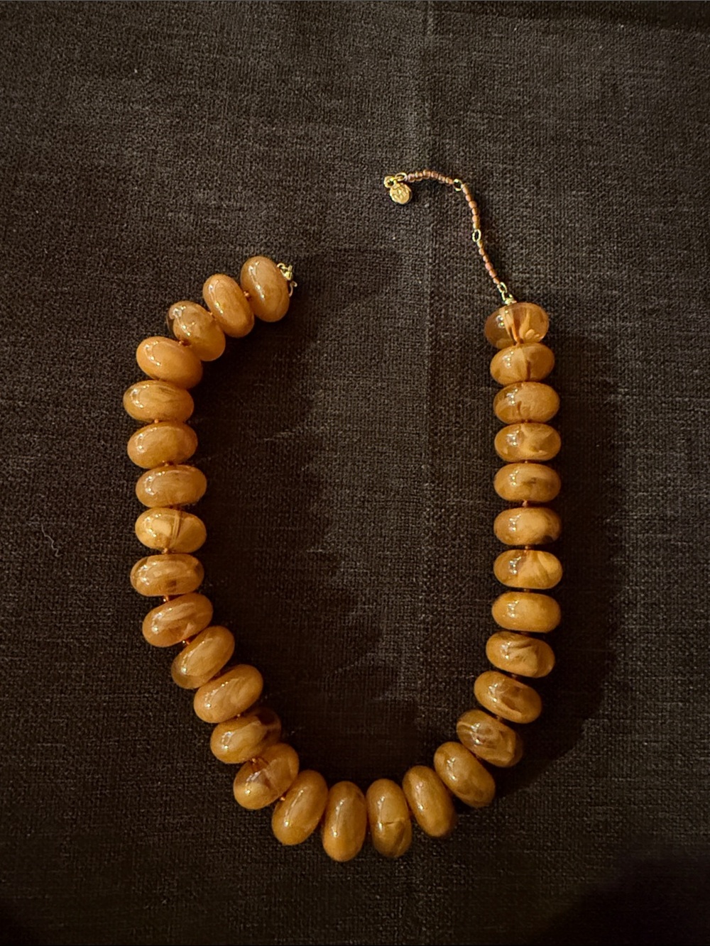 Mayamar Genuine Semi Precious Brown Agate Beaded Necklace